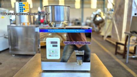 Dosadora pesadora semiautom�tica de gr�os e p�s de bancada em inox FZ-100