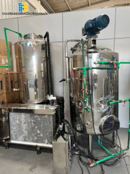 Reator tanque misturador encamisado com tanque de resfriamento chiller 300 litros