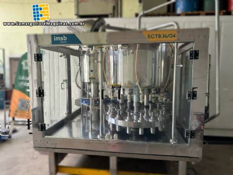 Envasadora rotativa em inox 16 bicos IMSB para frascos garrafas