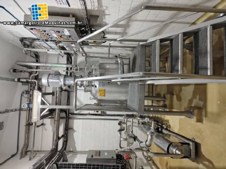 Tanque dispersor em inox para p�s 500 litros com bomba Netzsch v�vulas Alfa Laval