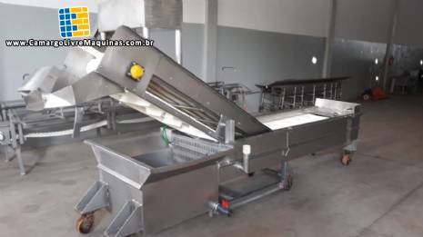 Glaciador glaciadora em inox de pescados peixes frutos do mar Brusinox 1500 kg / h