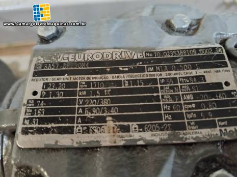 Moto_redutor SEW , com motor de 1,5 kW 220/380v 1710rpm , Redu��o 1/74