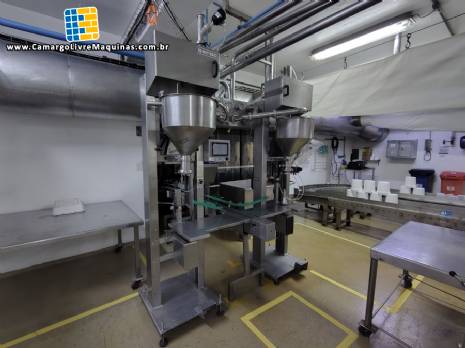 Envasadora dosadora em inox com 1 bico Serac para baldes potes grandes