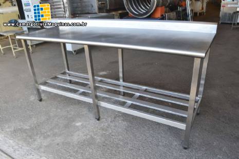 Mesa de ao inox 700 mm x 2000 mm Euro Formas