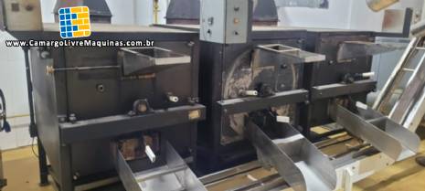 Linha de torrefa��o de gr�os amendoim Fabrimak torrador resfriador 750 kg / h