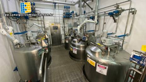 Planta para fabricação de xarope para bebidas porte multinacional equipamentos importados alto padrão linha em inox 316 Planta para fabricação de xarope para bebidas porte multinacional equipamentos importados alto padrão linha em inox 316