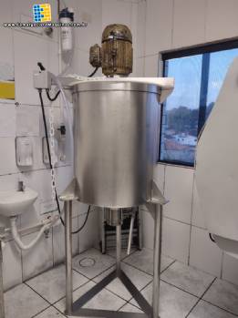Tanque misturador em aço inox para agitação emulsificação homogeneizador para pasta de alho 220 litros Tanque misturador em aço inox para agitação emulsificação homogeneizador para pasta de alho 220 litros